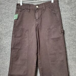 RSQ Straight Double Knee Pants Youth Size 20 Grey Utility Carpenter Skater New